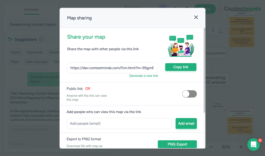 Contextminds mapsharing